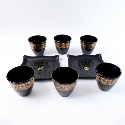 2 Bowl &amp; 6 Glass Snake Set ( 8 Pc Set )