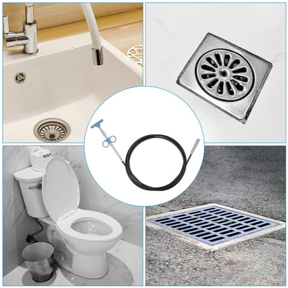 Flexible Spring Drain Cleaning Tool with Hand Grip (1 Pc / 196 Cm)