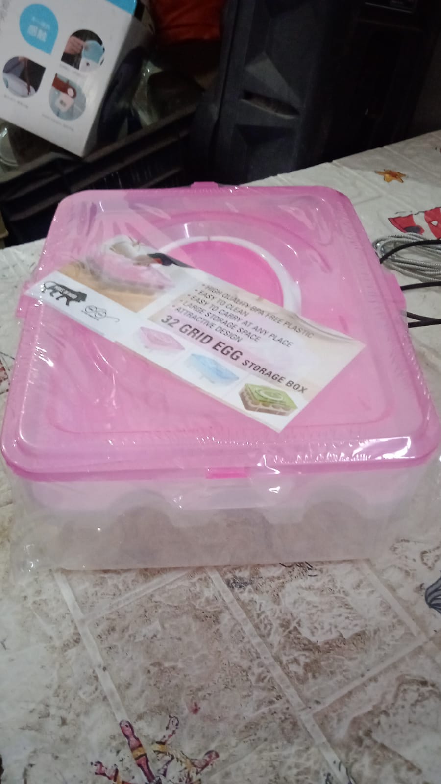 2 Layer 32 Grid Egg Tray with Lid Carrier Holder1 Pc