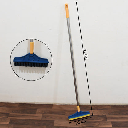 2 in 1 Cleaning Brush &amp; Wiper , Long Handle Floor Brush