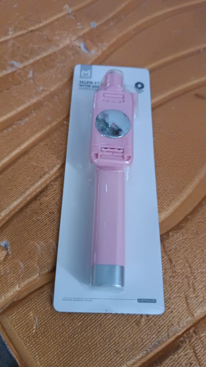 Wired Selfie Stick with Rearview Mirror &amp; Built-In Shutter Button (1 Pc)