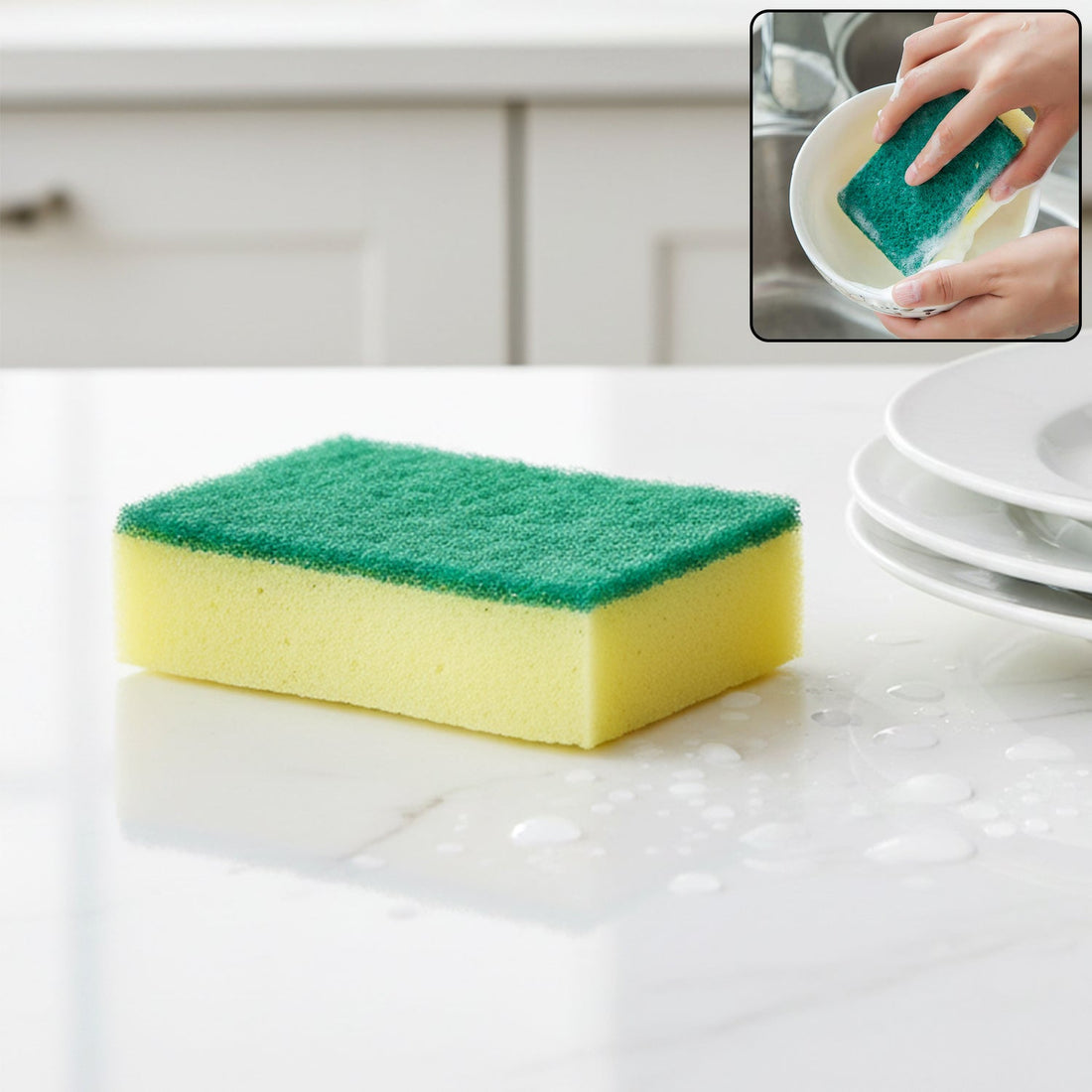 2-in-1 Multi-Purpose Scrub Sponge – Wear Resistant Dish &amp; Furniture Cleaner (1 Pc)